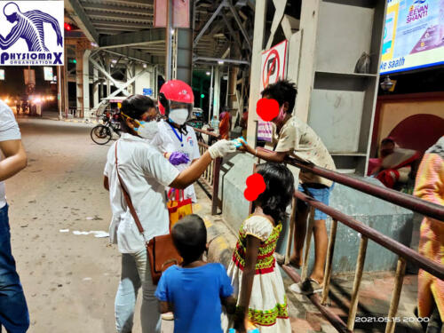 Physiomax Team during covid relief food distribution 